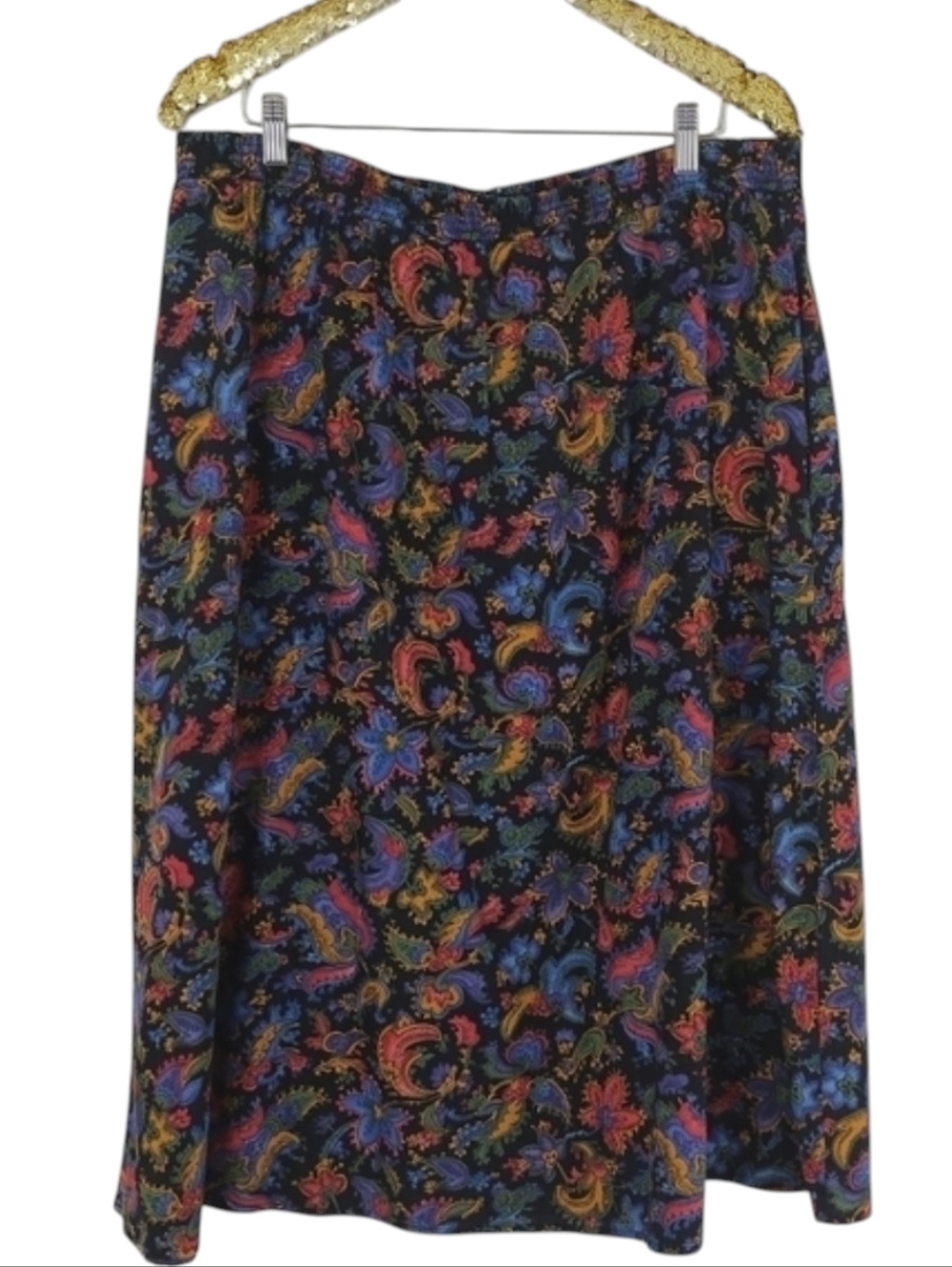 Vintage 80s California Connections Grannycore Women's Plus Size Midi Skirt
